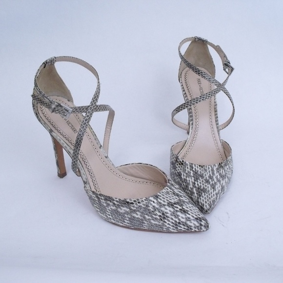 Pour La Victoire Shoes - Pour La Victoire Cheyenne Snakeskin Heels 8.5